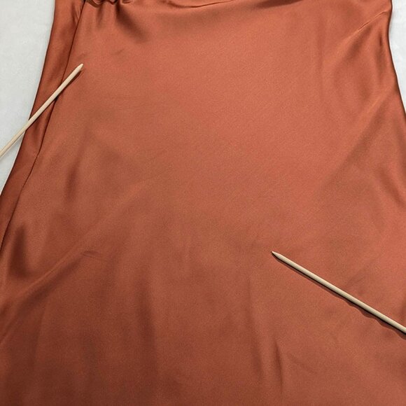 NEW Forever 21 Slip Dress Womens Large Orange Y2K Coquette Girl Fairy Slinky - Picture 6 of 9